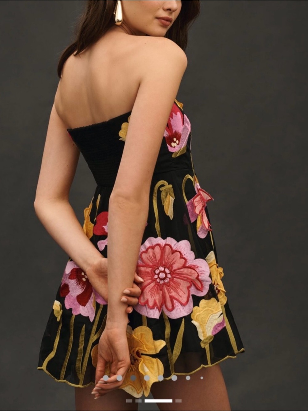 Anthropologie Floral Organza Mini Dress - Sz S - Picture 3 of 14